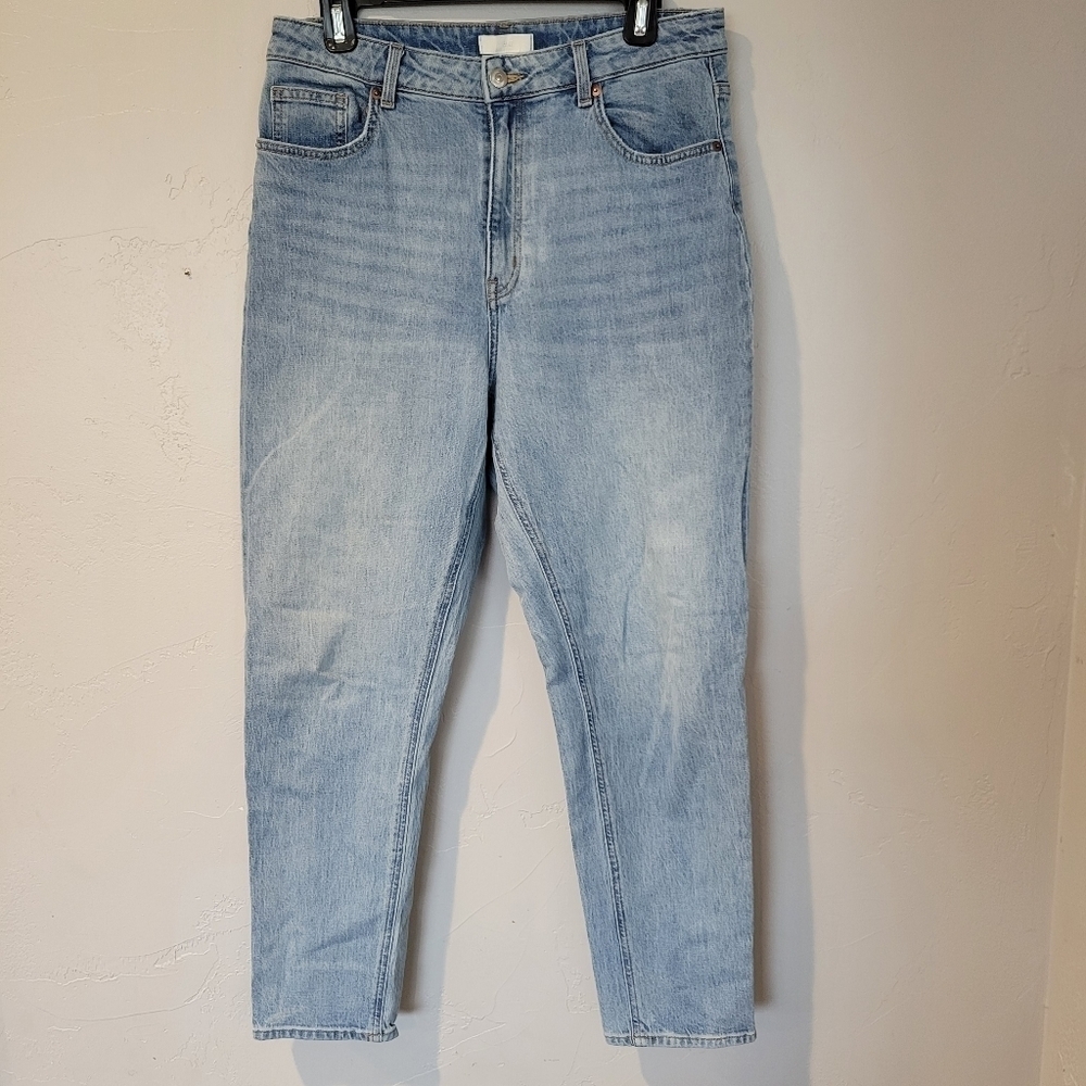 H&M Women's 10 Light Wash Denim High Rise Waisted Jeans